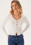 BUBBLEROOM Pointelle Cardigan Top White L