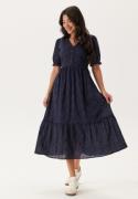 Happy Holly Broderie Anglaise V-Neck Dress Dark blue 36/38