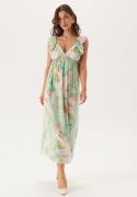 VERO MODA Vmjosie Sl Ankle Frill Dress Birds Egg Green Aop:myra XL