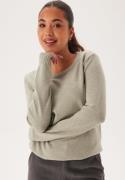 VILA Viril O-neck L/S Knit Top Oil Green Detail:MELANGE XXL