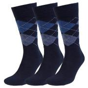 Amanda Christensen Strømper 3P True Ankle Argyle Sock Marine/Blå Str 3...