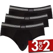 Jockey 3P Cotton Stretch Brief Svart bomull Medium Herre