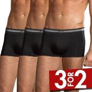 Jockey 3P Cotton Stretch Short Trunk Svart bomull Small Herre