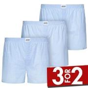 Jockey 3P Woven Soft Poplin Boxer Shorts Lysblå bomull X-Large Herre