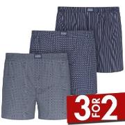 Jockey 3P Woven Soft Poplin Boxer Shorts Marine bomull X-Large Herre