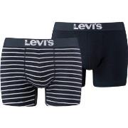 Levis 2P Base Stripe Boxer Hvit/Marine bomull Large Herre