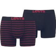 Levis 2P Base Stripe Boxer Marine/Rød bomull Large Herre