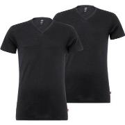 Levis 2P Base V-Neck T-shirt Svart bomull Small Herre