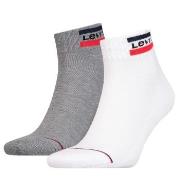 Levis Strømper 2P Sport Mid Cut Sock Hvit/Grå Str 43/46