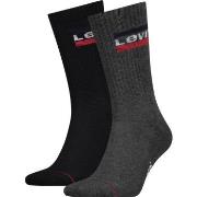 Levis Strømper 2P Sport Regular Cut Sock Svart/Grå Str 35/38