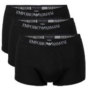 Armani Pure Cotton Trunks 3P Svart bomull Medium Herre