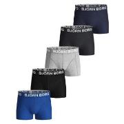 Björn Borg 5P Cotton Stretch Shorts For Boys Blå/Grå bomull 134-140