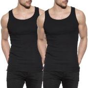 Bread and Boxers Men Tanks 2P Svart økologisk bomull XX-Large Herre