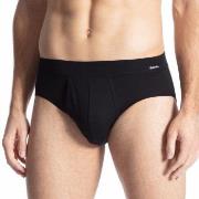 Calida Cotton Code Brief With Fly Svart bomull Large Herre