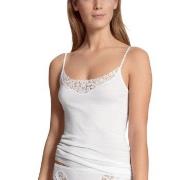 Calida Feminin Sense Spaghetti-Top Hvit bomull Small Dame