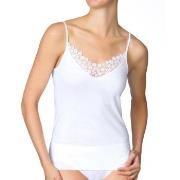 Calida Feminin Sense Spaghetti-Top Hvit bomull Large Dame