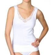 Calida Feminin Sense Top Hvit bomull Large Dame