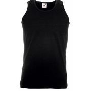 Fruit of the Loom Athletic Vest Svart bomull Large Herre