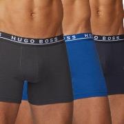 BOSS 3P Cotton Stretch Boxer Brief Long Blå/Grå bomull Small Herre