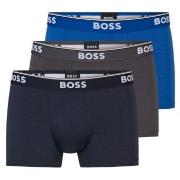 BOSS 3P Cotton Stretch Trunks Grå/Blå bomull Large Herre
