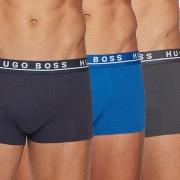 BOSS 6P Cotton Stretch Trunks Grå/Blå bomull Large Herre