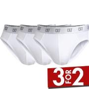 CR7 Cristiano Ronaldo 3P Basic Brief Hvit bomull Small Herre