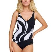 Damella Julia Basic Swimsuit Svart/Hvit 38 Dame