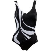 Damella Julia Basic Swimsuit Svart/Hvit 40 Dame