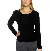 Damella Wool Long Sleeve Top Svart ull X-Small Dame