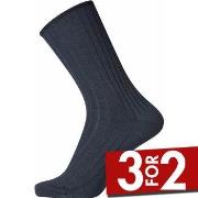 Egtved Strømper Wool No Elastic Rib Socks Mørkblå Str 36/41