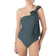 Missya Capri One Shoulder Swimsuit Mørkgrørnn  36 Dame