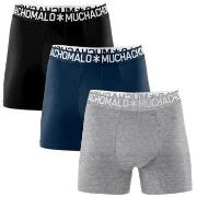 Muchachomalo 3P Cotton Stretch Basic Boxer Grå/Svart bomull Large Herr...