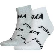 Puma Strømper 2P BWT Quarter Sock Hvit/Grå Str 43/46