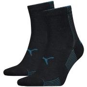 Puma Strømper 2P Rib Quarter Sock Blå Str 39/42 Dame