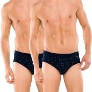 Schiesser 2P Essentials Sport Briefs With Fly 3XL Marine bomull 3XL He...