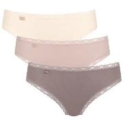 Sloggi Truser 3P 24 7 Weekend Tai Rosa/Beige bomull 44 Dame