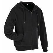 Stedman Active Hooded Sweatjacket For Men Svart Large Herre