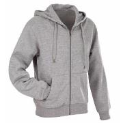 Stedman Active Hooded Sweatjacket For Men Gråmelerad Large Herre