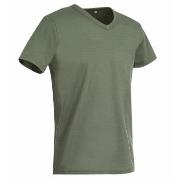 Stedman Ben V-neck For Men Militærgrønn ringspunnet bomull X-Large Her...