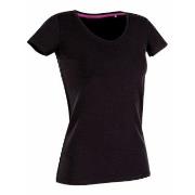 Stedman Claire V-neck Svart ringspunnet bomull Medium Dame