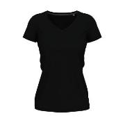 Stedman Claire V-neck Svart ringspunnet bomull X-Large Dame