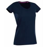 Stedman Claire V-neck Marine ringspunnet bomull Large Dame