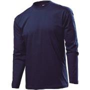 Stedman Classic Long Sleeve Men Marine bomull X-Large Herre