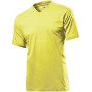 Stedman Classic V-Neck Men T-shirt Gul bomull Small Herre