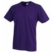 Stedman Classic V-Neck Men T-shirt Lilla bomull Large Herre