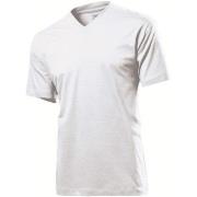 Stedman Classic V-Neck Men T-shirt Hvit bomull Small Herre