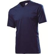 Stedman Classic V-Neck Men T-shirt Marine bomull Small Herre