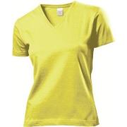 Stedman Classic V-Neck Women T-shirt Gul bomull Large Dame