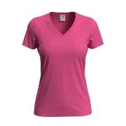 Stedman Classic V-Neck Women T-shirt Rosa bomull Large Dame