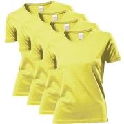 Stedman 4P Classic Women T-shirt Gul bomull Small Dame